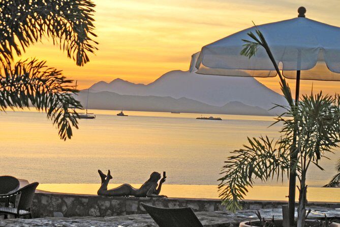 Palms Court Gardens and Restaurant Day Pass - Infinity pool time: chairs, Jacuzzi, and that port-view feeling