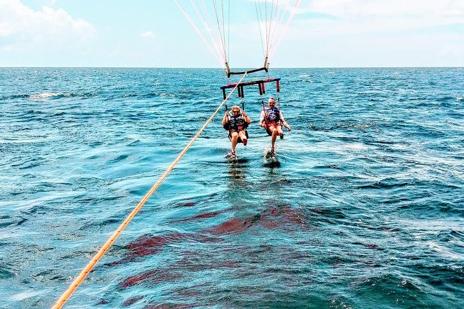 Parasailing Adventure - St. Kitts Water Sports: what the non-parasailing time is like