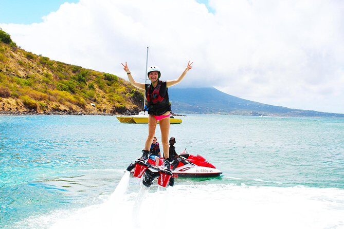 St Kitts Flyboarding Experience - Safety briefing, helmet fitting, and gear that’s included for a reason